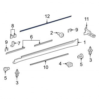 New OEM Right Rocker Panel Molding Seal Fits, 2007-2017 Lexus LS - Part # 6789550010