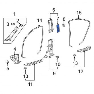 New OEM Front Left Seat Belt Anchor Plate Cover Fits, 2007-2008 Lexus LS - Part # 7313650070B0