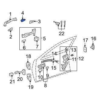 New OEM Front Right Exterior Door Handle Cover Fits, 2007-2012 Lexus ES - Part # 6921733040