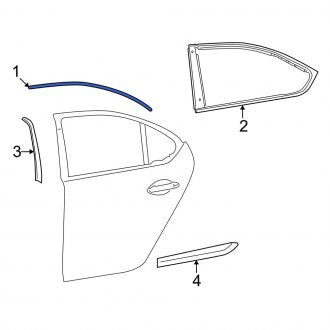 New OEM Rear Right Upper Door Reveal Molding Fits, 2007-2017 Lexus LS - Part # 7576350020