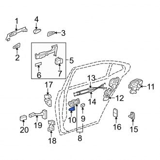 New OEM Rear Right Door Access Cover Fits, 2007-2012 Lexus LS - Part # 6784150070