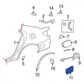 New OEM Rear Left Quarter Panel Vent Fits, 2002-2012 Lexus ES - Part # 62940AA030