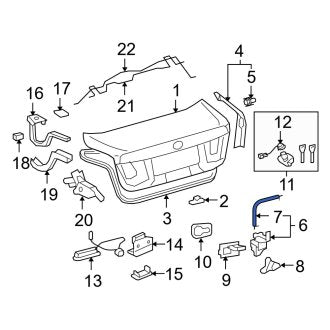 New OEM Rear Deck Lid Release Cable Fits, 2007-2012 Lexus LS - Part # 6460750020