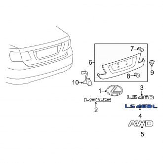 New OEM Rear Deck Lid Emblem Fits, 2007-2012 Lexus LS - Part # 7544150100