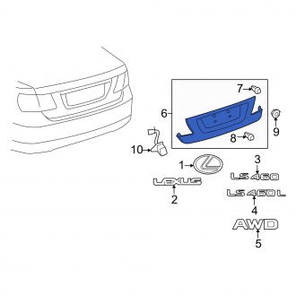 New OEM Rear License Plate Light Panel Fits, 2007-2009 Lexus LS - Part # 7680150050B1