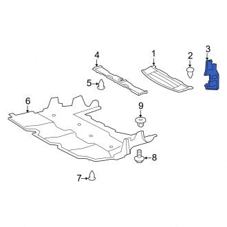 New OEM Front Right Radiator Support Splash Shield Fits, 2013-2017 Lexus LS - Part # 5329150070