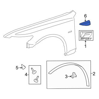 New OEM Front Right Fender Molding Fits, 2013-2017 Lexus LS - Part # 7560150080