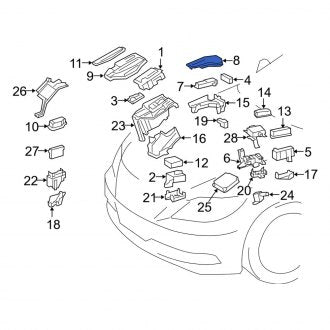 New OEM Front Upper Fuse Box Cover Fits, 2013-2017 Lexus LS - Part # 8266250280