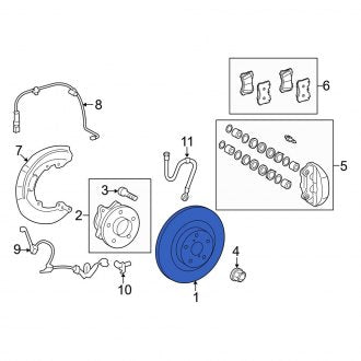 New OEM Rear Left Disc Brake Rotor Fits, 2007-2017 Lexus LS - Part # 4243250010