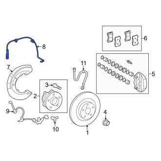 New OEM Front Left Disc Brake Pad Wear Sensor Fits, 2010-2017 Lexus LS - Part # 4779050050