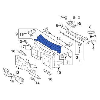 New OEM Front Cowl Panel Fits, 2013-2017 Lexus LS - Part # 5570050183