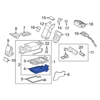 New OEM Rear Lower Console Compartment Fits, 2013-2017 Lexus LS - Part # 5881250060