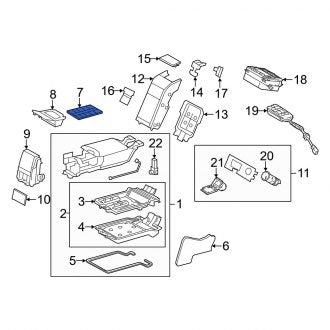 New OEM Rear Console Armrest Cover Fits, 2010-2016 Lexus LS - Part # 589E450020