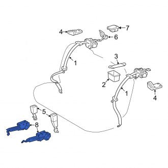 New OEM Rear Right Seat Belt Lap and Shoulder Belt Bracket Fits, 2007-2017 Lexus LS - Part # 7365050040