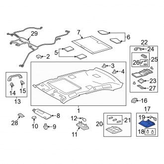 New OEM Front Right Reading Light Fits, 2013-2017 Lexus LS - Part # 8108150040