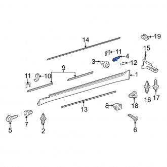 New OEM Genuine Lexus, Right Rocker Panel Molding Clip - Part # 7586150070