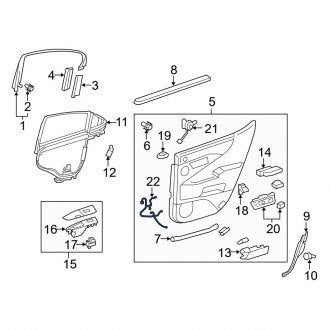 New OEM Rear Right Door Wiring Harness Fits, 2013-2017 Lexus LS - Part # 8215750081