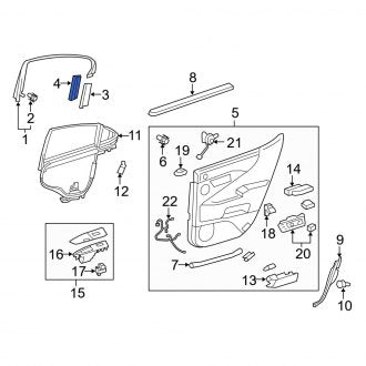 New OEM Rear Right Door Applique Fits, 2007-2017 Lexus LS - Part # 6227550010