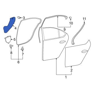 New OEM Front Right Door Access Cover Fits, 2013-2017 Lexus LS - Part # 6783150070