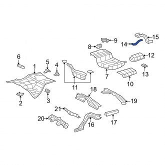 New OEM Floor Pan Reinforcement Fits, 2007-2017 Lexus LS - Part # 5833850021