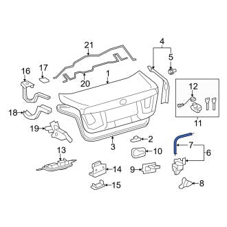 New OEM Rear Deck Lid Release Cable Fits, 2013-2017 Lexus LS - Part # 6460750030