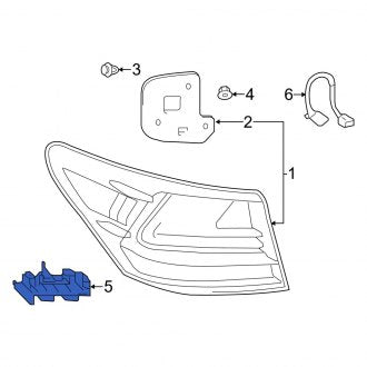 New OEM Right Tail Light Bracket Fits, 2013-2017 Lexus LS - Part # 5256250030