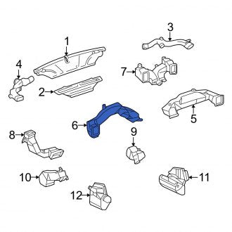 New OEM Left Upper Instrument Panel Air Duct Fits, 2007-2010 Lexus SC - Part # 5584324070