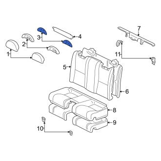 New OEM Front Right Headrest Cover Fits, 2002-2010 Lexus SC - Part # 7194424020