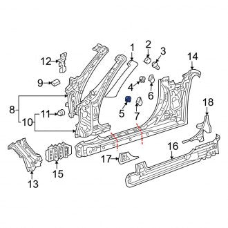 New OEM Genuine Lexus, Lower Body A-Pillar Trim Panel Clip - Part # 6792324020