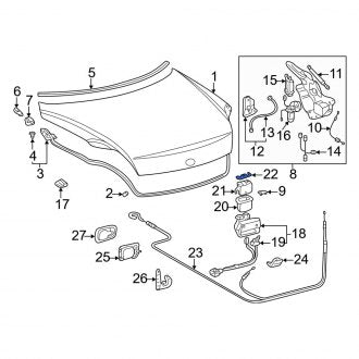 New OEM Genuine Lexus, Deck Lid Striker Spacer - Part # 6312524060