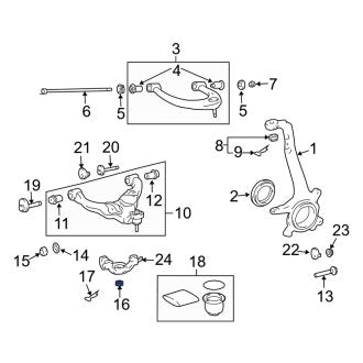 New OEM Genuine Lexus, Lower Suspension Ball Joint Nut & Washer - Part # 90171A0005