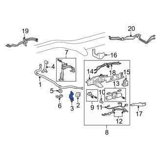 New OEM Front Right Suspension Stabilizer Bar Bracket Fits, 2004-2009 Lexus GX - Part # 4882560060