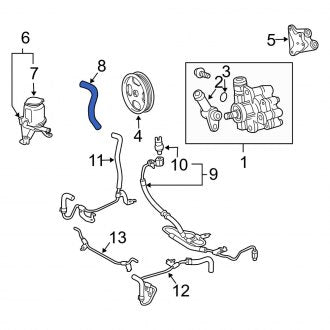 New OEM Power Steering Reservoir Hose Fits, 2003-2009 Lexus GX - Part # 4434835250