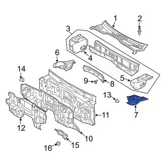 New OEM Left Cowl Side Panel Bracket Fits, 2003-2009 Lexus GX - Part # 5571660030