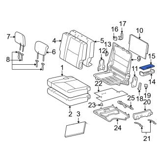 New OEM Rear Left Seat Latch Cover Fits, 2003-2009 Lexus GX - Part # 7936760062A0