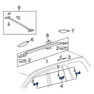 New OEM Genuine Lexus, Rear Roof Luggage Carrier Side Rail Bracket - Part # 6318735020