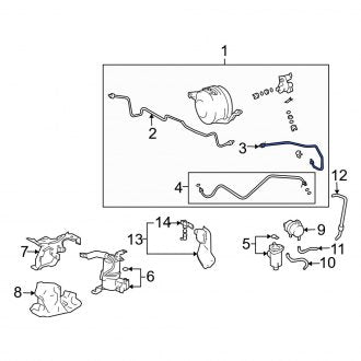 New OEM Rear Left Air Suspension Compressor Line Fits, 2003-2009 Lexus GX - Part # 4898760010