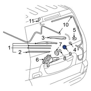 New OEM Genuine Lexus, Rear Back Glass Wiper Motor Cover - Part # 8513253010