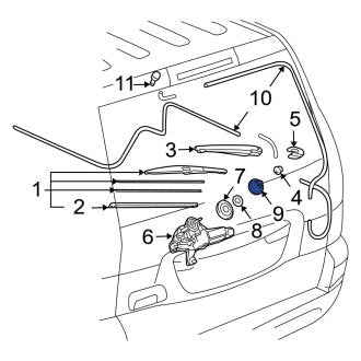 New OEM Genuine Lexus, Rear Back Glass Wiper Motor Cover - Part # 8513253010