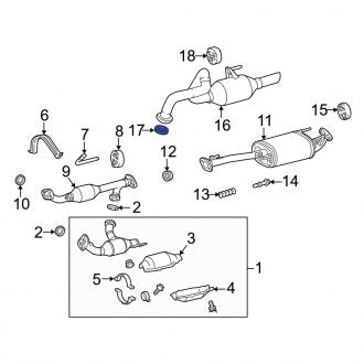 New OEM Rear Catalytic Converter Gasket Fits, 2006, 2012-2024 Lexus ES - Part # 90917A6001