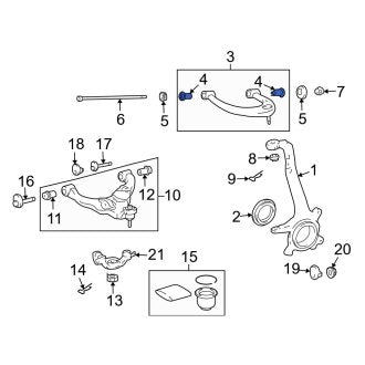 New OEM Front Upper Suspension Control Arm Bushing Fits, 2003-2023 Lexus GX - Part # 4863260040