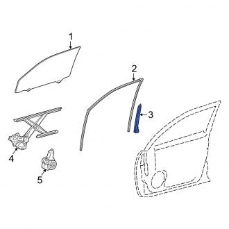 New OEM Front Right Window Regulator Guide Fits, 2010-2023 Lexus GX - Part # 6740360110