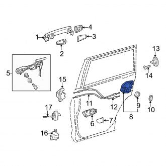 New OEM Center Right Door Latch Assembly Fits, 2013-2018 Lexus ES - Part # 6905006100