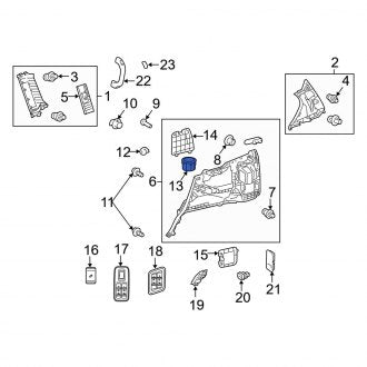 New OEM Rear Left Interior Quarter Panel Cup Holder Fits, 2010-2023 Lexus GX - Part # 6474660010C0