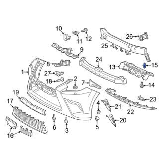 New OEM Valance Panel Clip Fits, 2016-2020 Lexus GS - Part # 753920R010