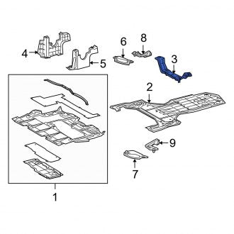 New OEM Center Radiator Support Splash Shield Bracket Fits, 2006 Lexus GS - Part # 5144930090