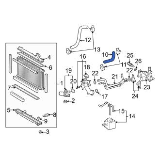 New OEM Upper Radiator Coolant Hose Fits, 2006-2011 Lexus GS - Part # 1657131160