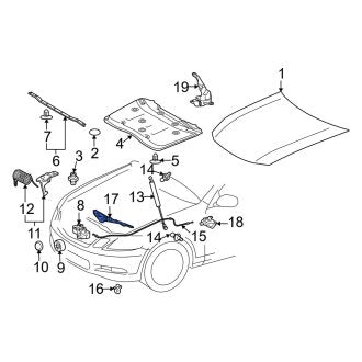 New OEM Front Radiator Support Access Cover Fits, 2008-2011 Lexus GS - Part # 5362930070