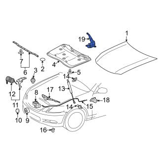 New OEM Front Right Hood Hinge Fits, 2006-2011 Lexus GS - Part # 5341030220