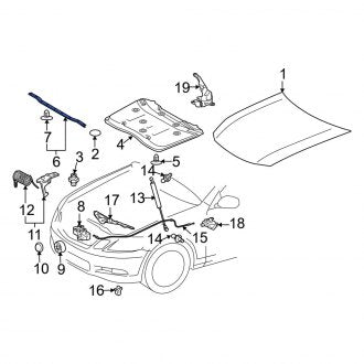 New OEM Front Hood Seal Fits, 2006-2011 Lexus GS - Part # 5338130230